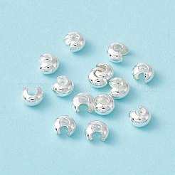 真鍮製つぶし玉カバーカシメ玉カバー  カドミウムフリー＆鉛フリー  銀  6x6x4mm  穴：3mm&nbsp;KK-P219-05D-S