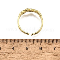 Латунные кольца-манжеты с микропаве и прозрачным цирконием для женщин&nbsp;RJEW-H247-28G