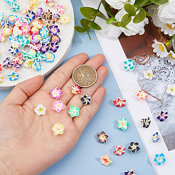 80шт полимерная глина ручной работы 3d цветок плюмерия бусины&nbsp;CLAY-DC0001-14