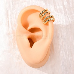 Латунные двухслойные серьги-каффы в форме буквы С EJEW-D332-05A-G