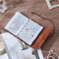 1 прямоугольник с рисунком листьев из искусственной кожи с железной обложкой и 12 пакетами из ПВХ&nbsp;AJEW-BC0010-02