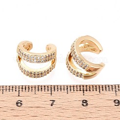 Латунные серьги-манжеты из прозрачного кубического циркония EJEW-T047-69G