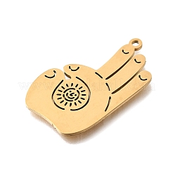 ステンレスペンダント201個  レーザー切断  OKハンドジェスチャーチャーム  ゴールドカラー  32x21x1mm  穴：1.6mm&nbsp;STAS-S176-18G