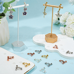 16 шт. 4-х цветная латунь с кубическим цирконием клипсы-конвертеры фурнитура&nbsp;KK-SP0002-48