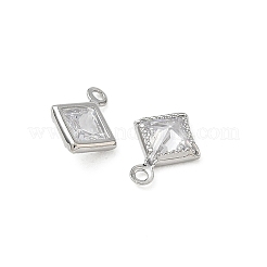 Breloques de zircone cubique clair pavés en laiton&nbsp;CU-CBAD360-04P-02