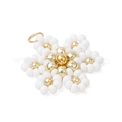 Подвески-цветы из стеклянных бусинок&nbsp;PALLOY-MZ00712-04