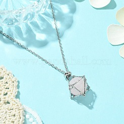 Колье-держатель в виде клетки с кристаллами&nbsp;NJEW-JN04602-01