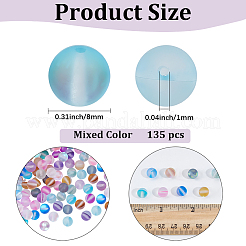 3 нити синтетических бусин из лунного камня&nbsp;G-PA0001-76B