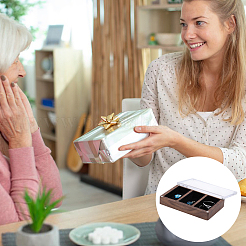 Caja cuboide de almacenamiento con imán de madera y terciopelo&nbsp;CON-WH0200-06A