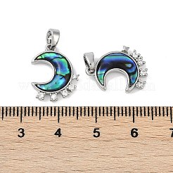 Pendentifs en forme de lune en coquillage de paua naturel&nbsp;KK-U043-23P-01