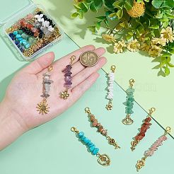 20 шт. подвеска с натуральными и синтетическими драгоценными камнями HJEW-PH02093