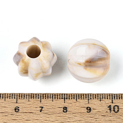 Двухцветные непрозрачные акриловые европейские бусины&nbsp;OACR-N157-08