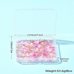 ガラスビーズ  多面カット  ロンデル  フラミンゴ  4.5x3~4mm  穴：1mm  500個/セット&nbsp;GLAA-CJ0002-51B