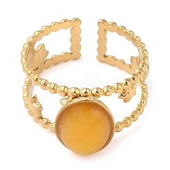 Овальные перстни из натурального агата RJEW-Z057-11G-06