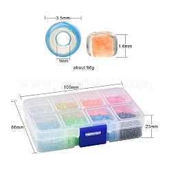 3600шт 8 цвета светящиеся прозрачные стеклянные бусины&nbsp;SEED-YW0001-83