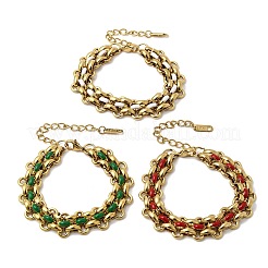 Браслеты-цепочки из эмалированной нержавеющей стали 304 для женщин&nbsp;BJEW-A152-03G