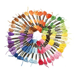 6束 6色 ポリエステル刺繍糸  クロスステッチの糸  ミックスカラー  1mm  約8.75ヤード（8m）/バンドル  1bundle / color&nbsp;OCOR-YW0001-24G