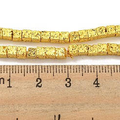 Fili di perle di roccia lavica naturale elettrodeposta&nbsp;G-E602-03C-A