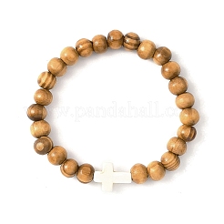 Браслеты из круглых деревянных бусин&nbsp;BJEW-JB12671