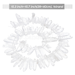 1連売り天然クリスタルビーズ連売り  チップ  15~45x4~11x4~7mm  穴：1mm  15.3インチ〜15.7インチ（39~40cm）&nbsp;G-OC0002-49