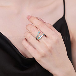 Messing Micro Pave Zirkonia Manschette offene Ringe&nbsp;FS-WG36E83-01