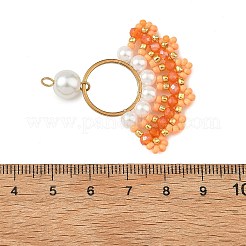 Anhänger aus Edelstahl 304 und Glasperlen&nbsp;PALLOY-MZ01376-02
