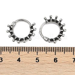 Серьги-кольца из хирургической нержавеющей стали 316 с короной EJEW-G416-26AS