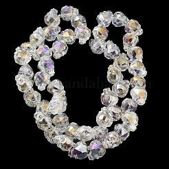 Прозрачные стеклянные бусины с гальваническим покрытием GLAA-G104-02C