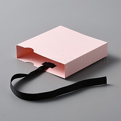 Квадратные бумажные ящики с лентой&nbsp;AJEW-WH0033-02A