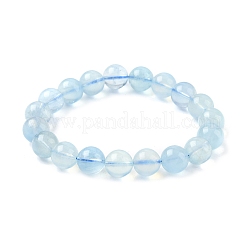 Stretch-Armbänder aus natürlichem Aquamarin mit runden Perlen für Männer und Frauen&nbsp;BJEW-U034-01B-01