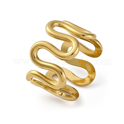 Wave 304 Edelstahl Fingerringe für Damen&nbsp;X-RJEW-F174-06G