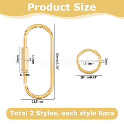 6 шт. латунный карабин с замком&nbsp;KK-HS0015-85A