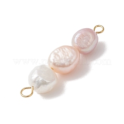 Подвески-коннекторы из натурального культивированного пресноводного жемчуга в форме картофеля&nbsp;PALLOY-JF04986