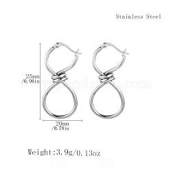 Серьги-кольца из нержавеющей стали в форме 8&nbsp;EB9350-2