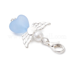 Подвесные украшения в форме сердца ангела из сплава и акрила&nbsp;HJEW-JM04548