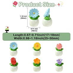 30 Stück 6 Stile undurchsichtige Blumentopf-Dekorationen aus Kunstharz&nbsp;DJEW-CJ0001-32
