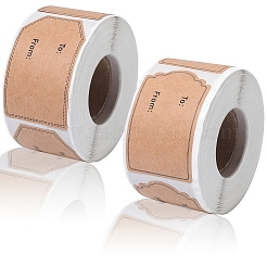 2 рулон 2-х видов самоклеящихся наклеек из крафт-бумаги DIY-BBC0002-70