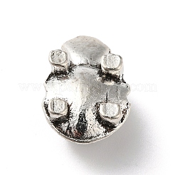 合金ラインストーンのヨーロッパのビーズ  大穴ビーズ  カメ  アンティークシルバー  15x9.5x7mm  穴：4.5mm&nbsp;MPDL-R050-04AS