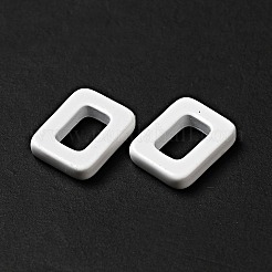 スプレー塗装された201ステンレス鋼の連結リング  長方形  ホワイト  9.5x7.5x2mm  内径：4x5.5mm&nbsp;STAS-G304-06E