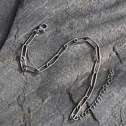 Браслет-цепочка из нержавеющей стали 304 с канцелярскими скрепками для мужчин и женщин BJEW-E031-03P-06
