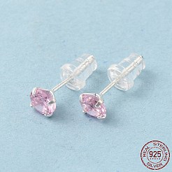 Aretes con circonitas cúbicas y diamantes&nbsp;STER-M105-01B-S
