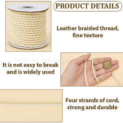 1 рулон круглых плетеных шнуров из коровьей кожи&nbsp;WL-CY0001-01B
