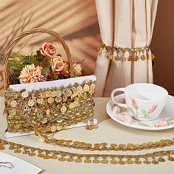 Лента из полиэстеровой бахромы с кружевной отделкой и подвесками-кисточками&nbsp;OCOR-WH0078-337A