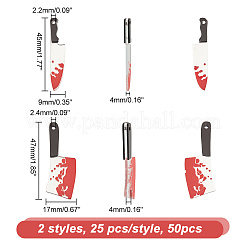 50 шт. 2 стиля пластиковых подвесок на тему Хэллоуина&nbsp;KY-AR0001-20