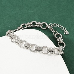 Браслеты из звеньевой цепи из нержавеющей стали 304 BJEW-H207-01B-P