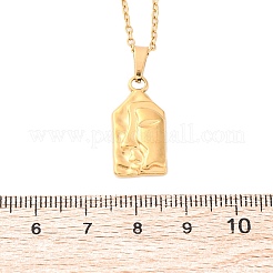 Абстрактные лица 304 нержавеющая сталь кулон ожерелья NJEW-H059-25G