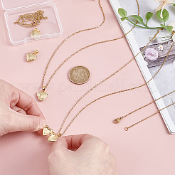 DIY-Sets zum Herstellen von Halsketten mit Herzmedaillon-Anhänger aus Messing&nbsp;NJEW-HY0001-06