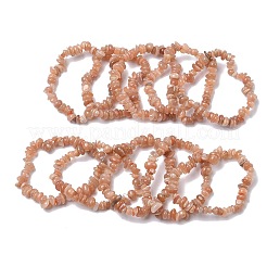 Натуральные браслеты из бусин солнечного камня&nbsp;BJEW-C145-01B