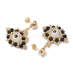 Boucles d'oreilles à tige en perles de rocaille en verre&nbsp;EJEW-MZ00270-05