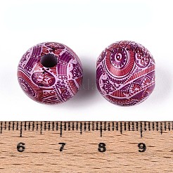 Perles en bois de schima imprimées de style bohème&nbsp;WOOD-T032-31E
